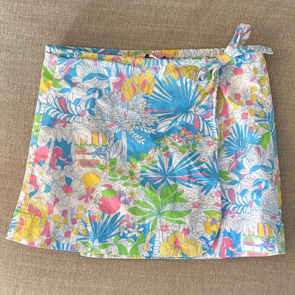 Lilly Pulitzer Tropical Floral Skirt - Blue, Pink, Yellow